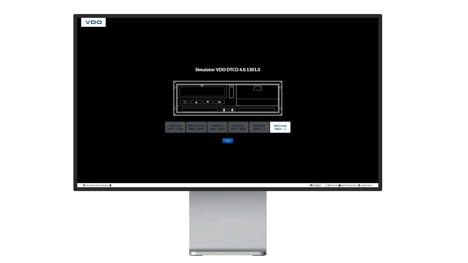 DTCO Simulator-Trainingssoftware für Tachographen, Startseite