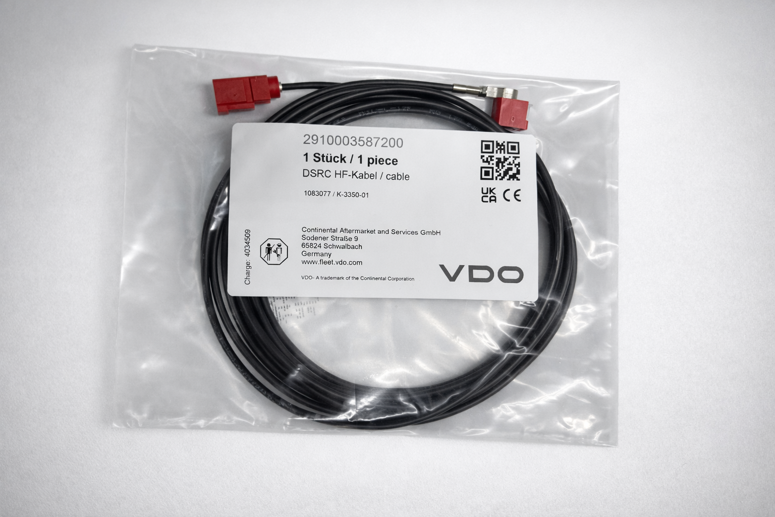 Cable P3000x Fakra (red) Lplug 3m 90° (DSRC)