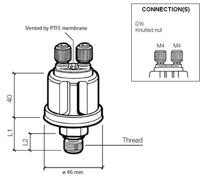 VDO pressure sender, 5 bar, M10x1, mass-free