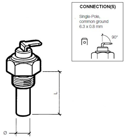VDO pressure sender, 10 bar, M12x1,5, via ground