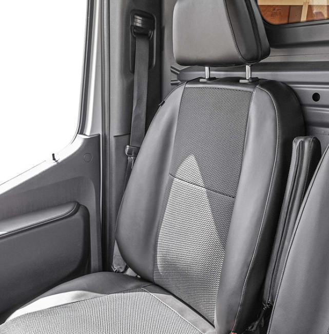 Mercedes Benz Sprinter 907 from 06/2018: seat covers for driver and passenger as a set with airbag function (without extendable thigh support)