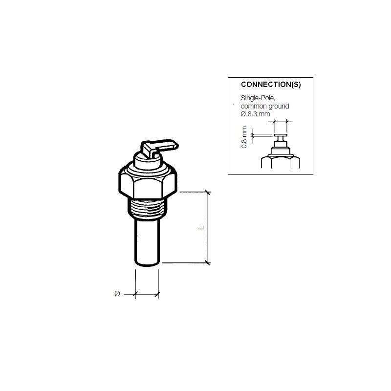 VDO temperature sender, 150°, M10x1, via ground, former 323-801-009-003D