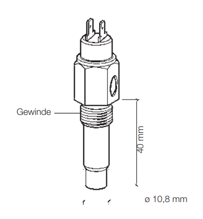 VDO temperature sender, 120°, 1/2''-14, via ground, WK 108°